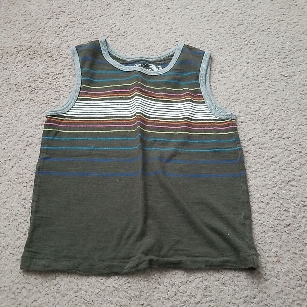 Place Kids Tank Top - Green and Blue Stripes